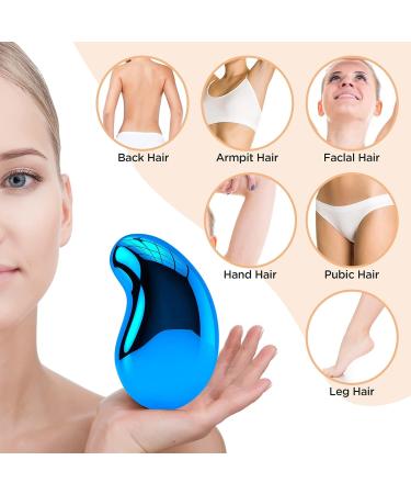 Crystal Hair Eraser - Painless Exfoliation and Hair Removal Tool - Portable and Reusable - Blue - Buy Online on GoSupps.com