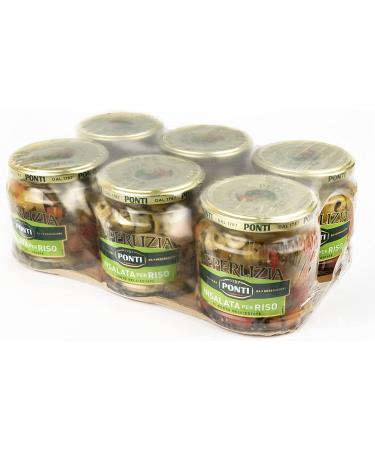 Ponti Peperlizia Travel Salad 350 g Mixed Sweet and Sour Vegetables Rice and Pasta Herbs Set of 6
