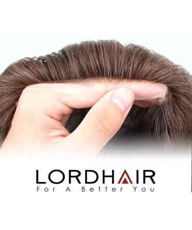 Lordhair Human Hairpiece For Men Hair Replacement System Color #4 Brown Mens Hair System Color4 - Buy Online on GoSupps.com