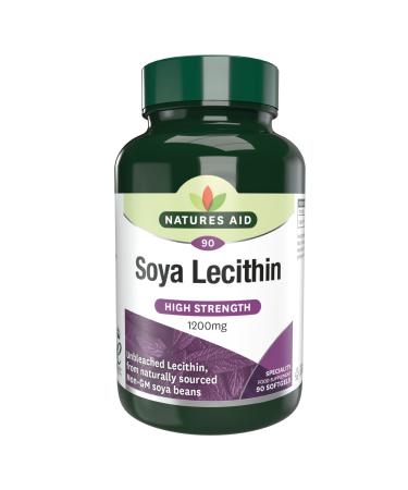 Natures Aid Lecithin 1200 mg 90 Softgels (Produced from Naturally Sourced Non-GM Soya Beans Source of Phospholipids Made in the UK)