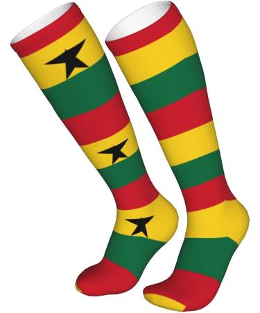 Ghana Flag Compression Socks for Men & Women - 15-20 mmHg Circulation Support for Running & Cycling - Buy Online on GoSupps.com