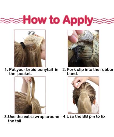 SEGO 66cm Ponytail Extension Hairpiece - Long Curly Wavy Braid Dark Brown Synthetic Hair Extension - Buy Online on GoSupps.com