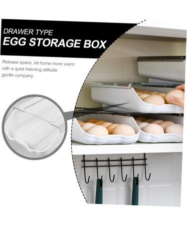 Mikikit 1pc Egg Box Portable Drawers Refrigerator Egg Bin Refrigerator Fresh Container Plastic Eggs Rolling Transparent 33.5X17.5X7.5CM - Buy Online on GoSupps.com
