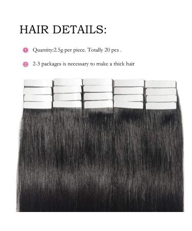 SEGO TAPE Extensions - 100% Remy Real Hair Adhesive Tape - 20 Pieces + 10 Free Tapes - Black #1 18 (45cm) 50g - Premium Quality Hair Extensions for Beautiful Styles - Buy Online on GoSupps.com