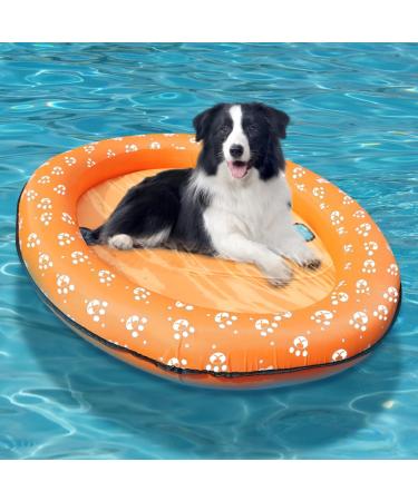 Vercico Inflatable Pool Float for Dogs and Puppies Large Contemporary Pet Dog Cat Swimming Pool Float Ride on Orange
