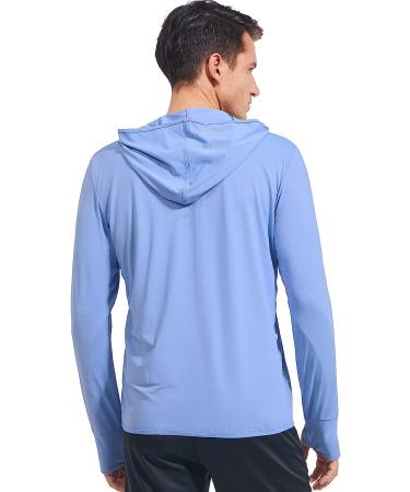 Qualidyne Men's UPF 50+ UV Full Zip Sun Protection Hoodie Jacket - Blue, Small - Buy Online on GoSupps.com