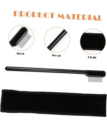 FRCOLOR 1 Set Eyelash Comb Handle Lash Comb Eyelash Wands Brush Brow Makeup Brush Makeup Gadgets Eyelash Separator Eyebrow Comb Brush Lash Tool Eyebrow Brush Woman Steel Needle Double Head 15x1.8cm Black - Buy Online on GoSupps.com