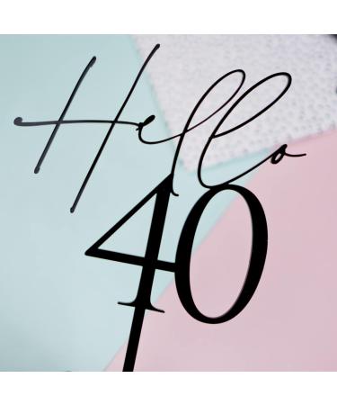 Forty Cake topper Birthday Personalised 40 Cake Topper 40th Cake Gold Happy 40th Acrylic Cake Topper Custom Age Hello Forty (Mirror gold) - Buy Online on GoSupps.com