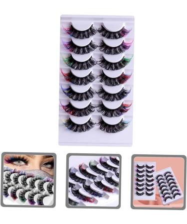 FOMIYES 7 Pairs False Lashes Fake Eyelashes Color Lashes Cosplay Lashes Colored Lash Extensions Eyelashes with Color Colored Eyelashes Lash Clusters Fake Lashes Dense Chemical Fiber Extend - Buy Online on GoSupps.com