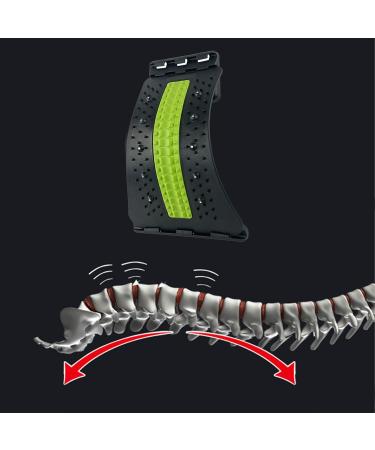 Verdant Touch Back Massage Device - Adjustable Lumbar Cracker Stretcher | 4-Level Spine Deck in Green & Black for Ultimate Back Pain Relief - Buy Online on GoSupps.com