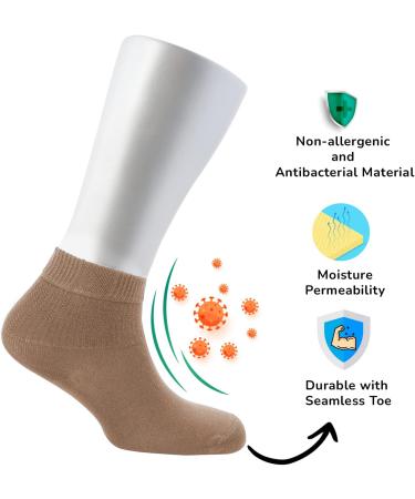 Cosyfeel Women Loose Diabetic Socks | 4-Pack Neuropathy Ankle Socks for Ladies | Super Soft Eco-Friendly Bamboo Material | Durable with Seamless Toe | Multicolour Patterns | 4 Seasons 4-7 HAZEL - Buy Online on GoSupps.com