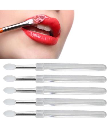 15pcs Silicone Lip Brush Transparent Handle White Reusable Lipstick Brush Applicator for Lip Mask with Dustproof Lid - Buy Online on GoSupps.com