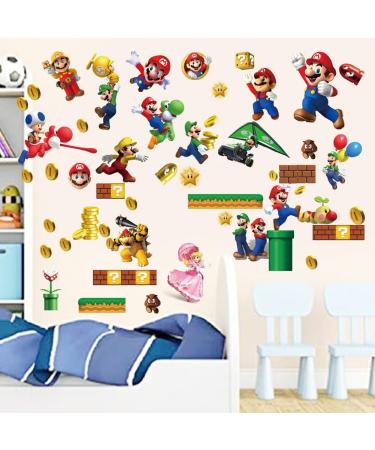 Finedeco Super Mario Wall Stickers - 4 Sheets of Vinyl Stickers for Room Decoration - Buy Online on GoSupps.com