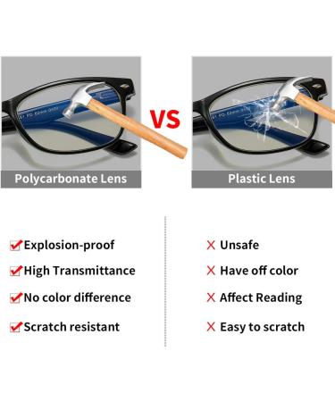 Suertree Anti-Blue Computer Reading Glasses +3.00 Magnification | Blue Light Filter UV Blocking Visual Aided Eyeglasses for Men & Women - Black - Buy Online on GoSupps.com