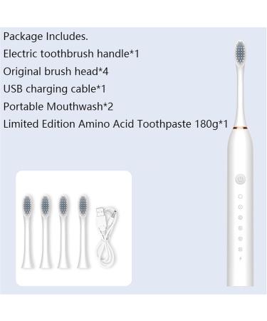 Ultra White Electric Toothbrush - 40 000 VPM 4 Brush Heads Mouthwash & Toothpaste - International Shipping Available - Buy Online on GoSupps.com