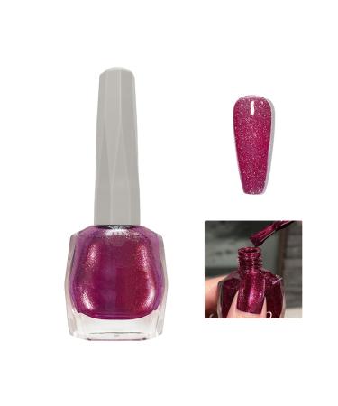 Red Pearl Metal Nail Polish Metallic Shell Glitter Holographic No Need UV Shimmering Long Lasting Large Volume 12ML Pearlescent Nail Polish DIY Art Manicure at Home Gift for Women & Girls
