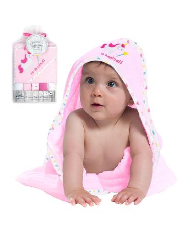 Mother's Choice Hooded Baby Towel with 5 Face Cloths for Newborn | Lightweight Cotton Rich Absorbent Large Baby Bath Towel for Newborn Boys and Girls | 75x75cm Unicorn - Buy Online on GoSupps.com