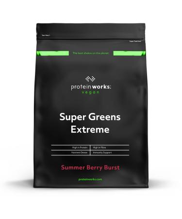 Protein Works Super Greens Extreme, 150+ Health Benefits, 41 Active Ingredients, Vegan & Gluten Free, Low Sugar, Red Fruit Explosion, 1kg