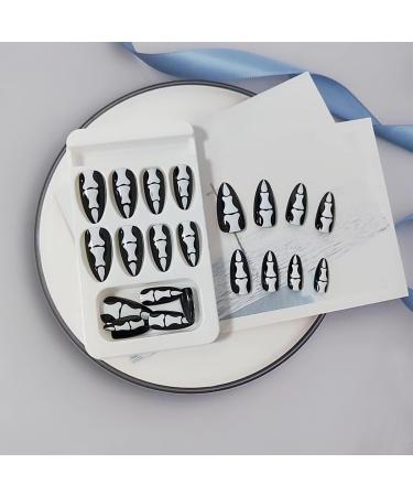 24Pcs Gothic Bones Press On Nails - Long Halloween Acrylic Fake Nails with Scary Gothic Design for Women & Girls - Buy Online on GoSupps.com