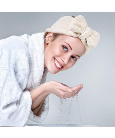 Zocone Makeup Hair Bands - 3pcs Bowknot Headbands | Coral Fleece Spa & Facial Cleaning Set (White Pink Blue) - Buy Online on GoSupps.com