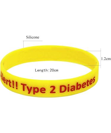 Lyndong 5 Pack Type 2 Diabetes Silicone Medical Alert ID Bracelet Wristbands - Alert ID Bracelets for Type 2 Diabetes Patients - Buy Online on GoSupps.com