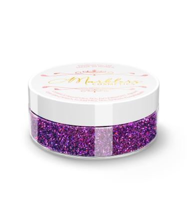 MARBLERS Cosmetic Grade Fine Holographic Glitter Holo Magenta 0.18oz (5g) | Non-Toxic | Vegan | Cruelty-Free | Eyeshadow Nail Polish Nail Art | Festival Rave & Party Makeup | Body & Face Fine Glitter 5g Purple Holo Magenta