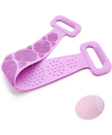 Merkts Back Scrubber - Double-Sided Silicone Shower Scrub Belt with Facial Cleansing Brush | 60x11cm - Ideal for International Shipping - Buy Online on GoSupps.com