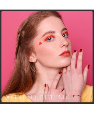 10 Pack Liquid Eyeliner Stamp Set | Waterproof Smudgeproof Long Lasting Pen | 8 Eyeliner Stamps, 2 Eyebrow Pencils | Variety of Designs - Buy Online on GoSupps.com