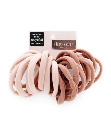 Kitsch Recycled Nylon Standard Hair Ties - No Damage Hair Elastics - Blush Ponytail Holders for Thick & Thin Hair - 20 Pack - Holiday Gift - Hair Accessories for Girls - Buy Online on GoSupps.com