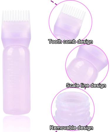 9 Pcs Root Comb Applicator Bottle Set with Disposable Tool Kit Hair Oil Applicator Bottle for Salon Dry Cleaning Dyeing and Perming Hair Dye Brush Bottle for Treat Hair At Home(Pink+White+Purple) - Buy Online on GoSupps.com