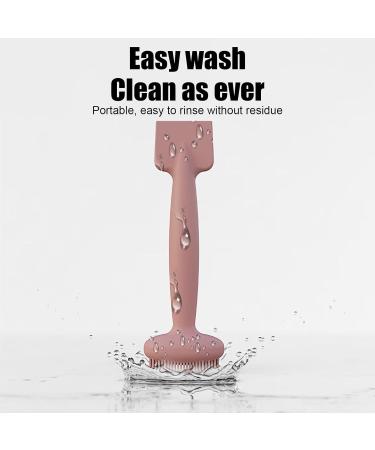 Face Brush Cleanser | Silicone Facial Scrubber Dual Head Waterproof Soft And Skin Friendly Manual Mud Film Brush For Cleaning Leather Powder 2pcs - Buy Online on GoSupps.com