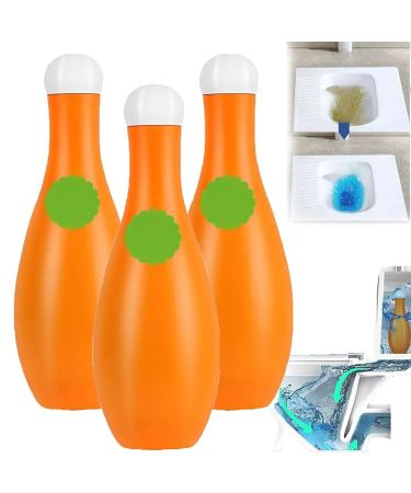 Bowling Blue Bubble Toilet Bowl Cleaner Automatic Long-Lasting Toilet Bowl Cleaner in Bottle Toilet Fresheners Deodorizing & Descaling Powerful Toilet Cleaner for Prevents Limescale (3PCS)