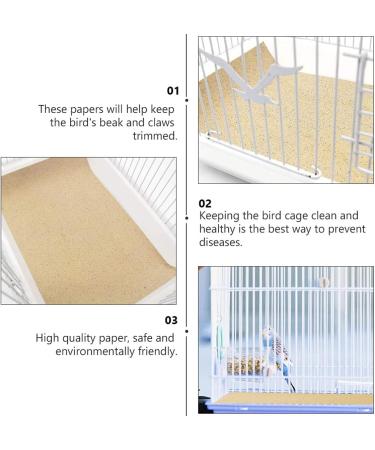 VILLCASE 10sheets Pet Sandpaper Kraft Paper Animal Cage Liner Bird Cage Sandpaper Stool Pad Rabbit Cage Accessories Gravel Paper Bird Cage Pad Outdoor Step Mats Bride Birdcage Big Bird Cage - Buy Online on GoSupps.com