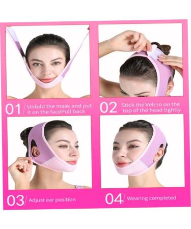 Double Chin Reducer | V Line Lifting Mask & Chin Strap for Women - Face Slimming Solution (Purple - Buy Online on GoSupps.com