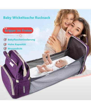 Shop Multifunctional Baby Wrap Bag Backpack - Large Capacity Diaper Backpack with Water-Repellent Design for Travel | Best Diaper Support for Moms & Dads - Violet - Buy Online on GoSupps.com