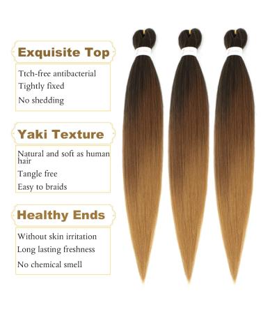 Ancient Lichenhaar Easy Braid 30-Inch Synthetic Hair Extensions 6 Packs Itch-Free Crochet Borders Yaki Texture (1B/30/27#) - Buy Online on GoSupps.com