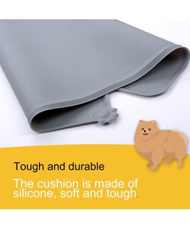 Dog Cat Food Mat Non Slip Waterproof Pet Feeding Mat Cat Dog Food Mat and Water Bowls Mat Silicone Pet Food Mat(47x30cm Grey) 47x30cm Grey - Buy Online on GoSupps.com