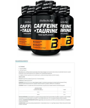 BioTech USA Caffeine + Taurine Pills | Energy Booster & Weight Loss Support | Dietary Supplements (180 Capsules) - Fast International Shipping - Buy Online on GoSupps.com