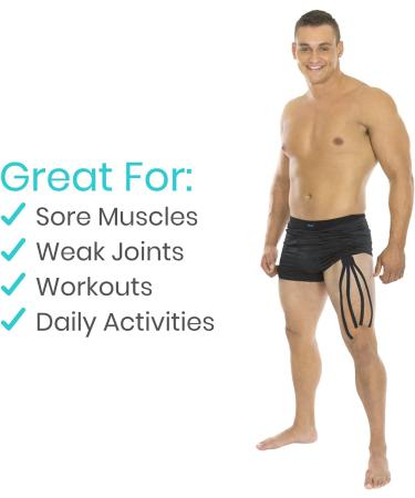 Vive Kinesiology Tape (105 Feet) - Therapeutic Support Tape for Muscle and Joint Recovery - Waterproof Sports Tape - Black 2 x 105 - Buy Online on GoSupps.com