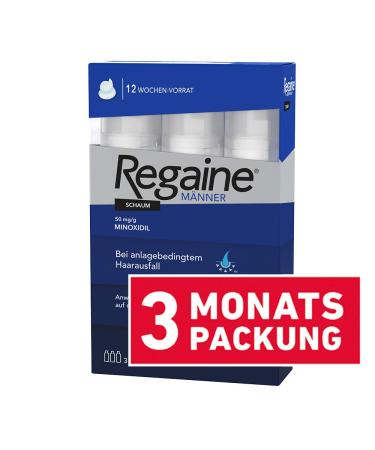 REGAINE Men Foam - Stop Hair Loss & Stimulate Growth | 3 Month Pack with 5% Minoxidil | International Shipping Available - Buy Online on GoSupps.com