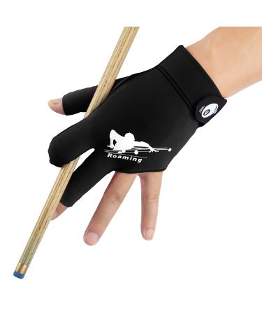 Quick-Dry Breathable Billiard Pool Gloves, Shooters Snooker Cue Sport Glove for Left or Right Hand Option Black-Left Hand Large-X-Large