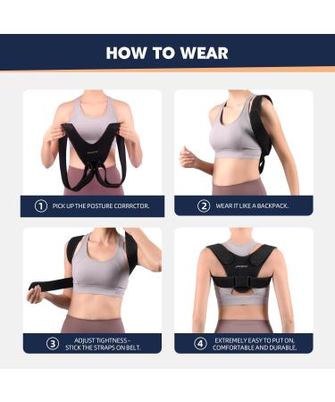AOFIT Upgraded Soft Fabric Posture Corrector - Back Brace for Pain Relief & Posture Correction Invisible Under Clothes One Size Fits All - International Shipping Available - Buy Online on GoSupps.com