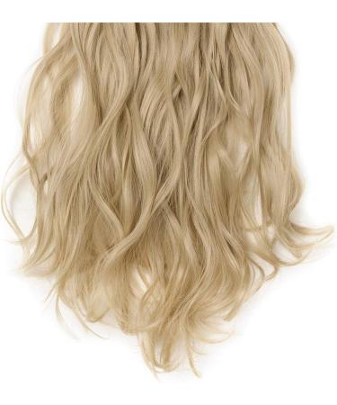 Slik-co Long Curly Wavy Clip-In Hair Extensions - 8 Pcs Full Head, Synthetic Heat Resistant, 17 inch Golden&Bleach Blond - Buy Online on GoSupps.com