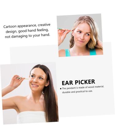 PartyKindom 12pcs Ear Wax Remover Kit Wooden Ear Hanging Wax Cleaner DIY Pendant for Decor Random Color - Buy Online on GoSupps.com