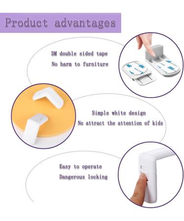 DHinkyoung 4 Pcs Safe Cupboard Locks Child Proof Drawer Locks Baby Proofing Corner Locks Child Safety Latches with Strong Adhesive for Cabinet Cupboard Drawer Refrigerator Oven Trash Toilet - Buy Online on GoSupps.com