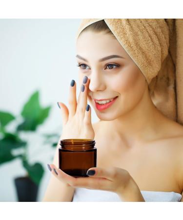 Thapncow 6 Pieces Empty Brown Glass Jars 30ml/50ml/60ml Empty Refillable Ointment Containers for Women Girls Cosmetics Creams Lotions Essential Oil Powder - Buy Online on GoSupps.com