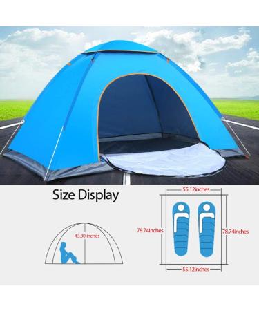 LHLHO 2 Person Instant Pop Up Lightweight Camping Tent  Outdoor Easy Set Up Automatic Family Travel Tent Portable Backpacking Ultralight Waterproof Windproof Anti-UV Sun Shelter Tent BLUE - Buy Online on GoSupps.com