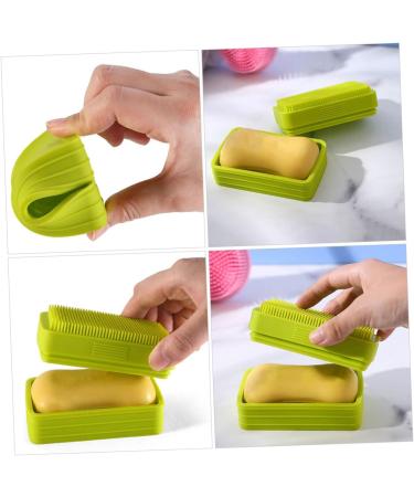 Zerodeko Box Soap Dish with Brush Exfoliating Bath Sponge Silcone Body Scrubbers Silicone Body Scrubber Men Bathroom Soap Dish Men Soap Loofah Sponges Man Toiletries Household - Buy Online on GoSupps.com