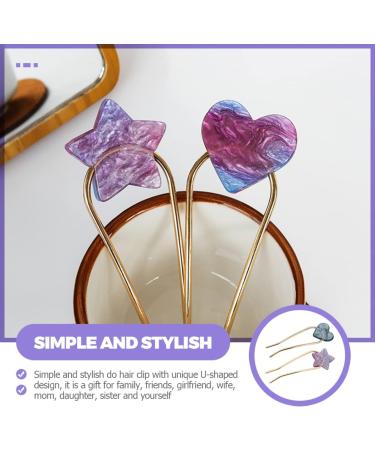 minkissy Metal U-Shape Accessory Accessories Sticks Styling U Pin Use Shaped Woman Prong Girls Fork Hairpins Day Chinese Girl Forks Mothers Updo Pins Chignon Heart Elegant Clips Alloy - Buy Online on GoSupps.com