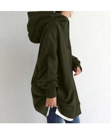 Women's Plus Size Zipper Hoodie Sweatshirt with Pockets - Army Green 5X-Large - Buy Online on GoSupps.com